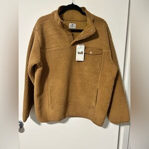 Teddy Pullover Jacket in Camel - Cozy Sherpa Women's Coat